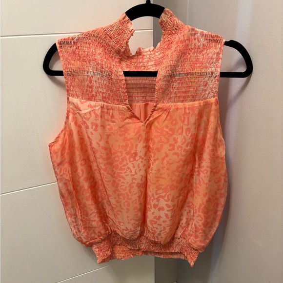 RAMY BROOK Joy Leopard Print Sleeveless Top Droco Pink (MSRP $295) Size M - Picture 2 of 3